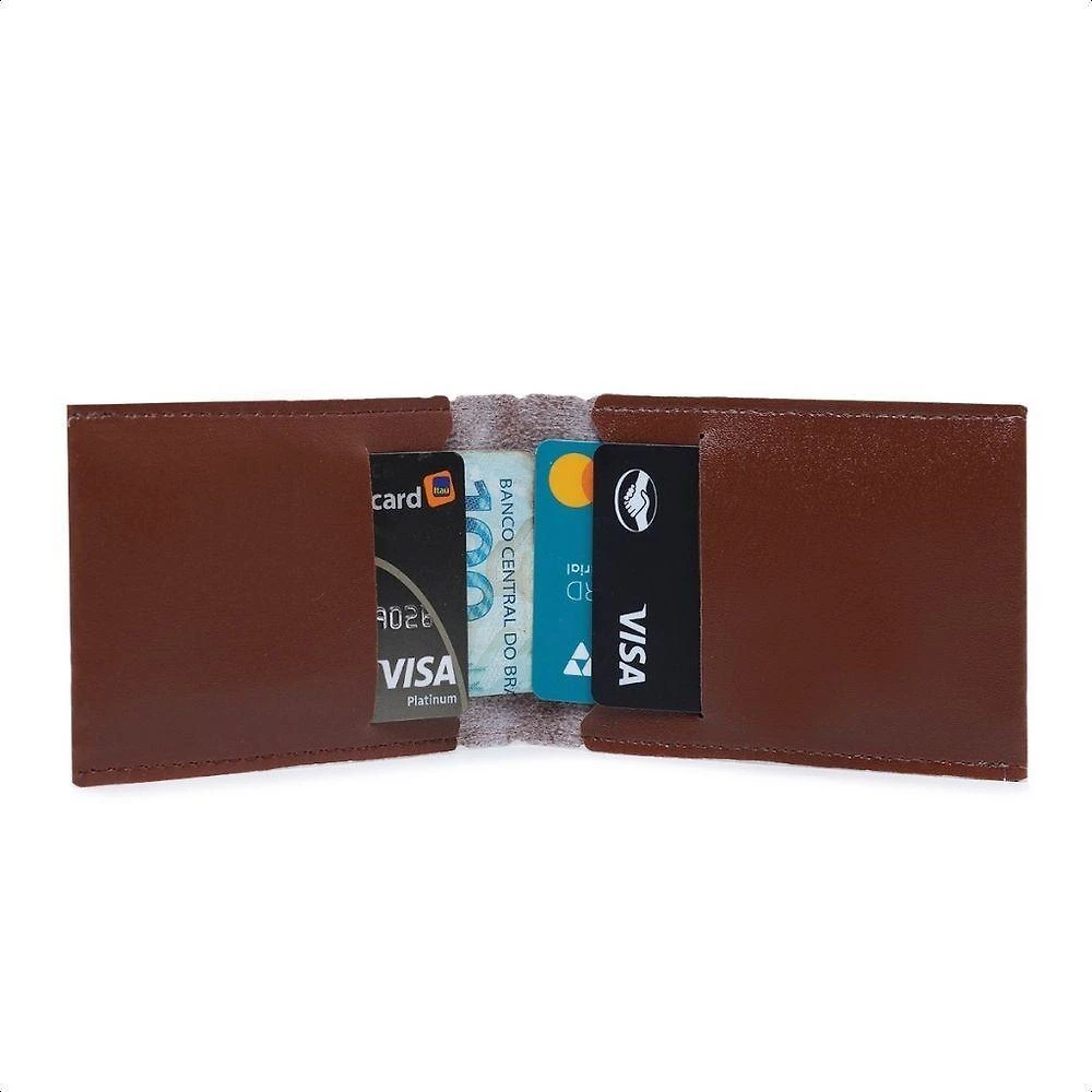 Porta Cartão Slim OEM Kit 10 Unidades 7,2cm Caramelo Unissex