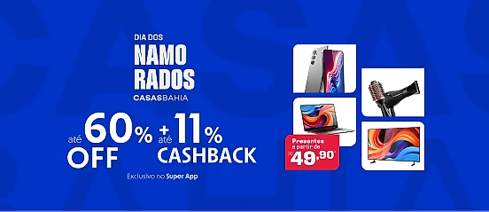 Casas Bahia com até 11% de cashback