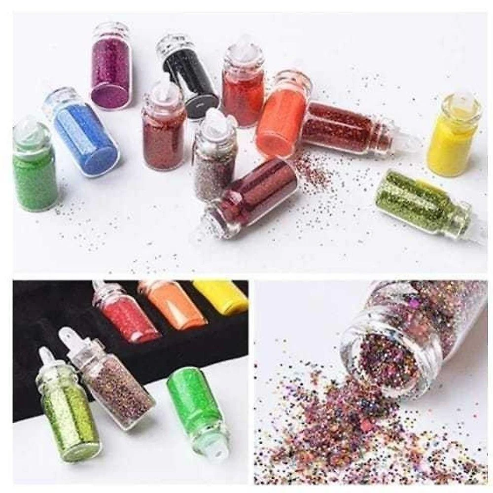 Kit de Decorações para Unhas com 48 Potinhos Glitter Lantejoulas Strass e Contas Caviar OEM