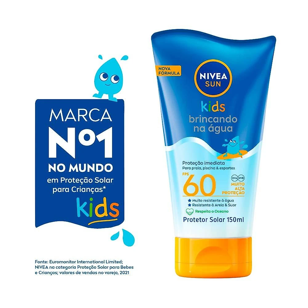 Nivea sun protetor solar kids brincando na Água fps 60 150ml