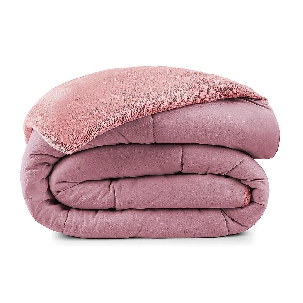 Coberdrom casa scarpa allure queen dupla face manta plush + malha - rosa secreto
