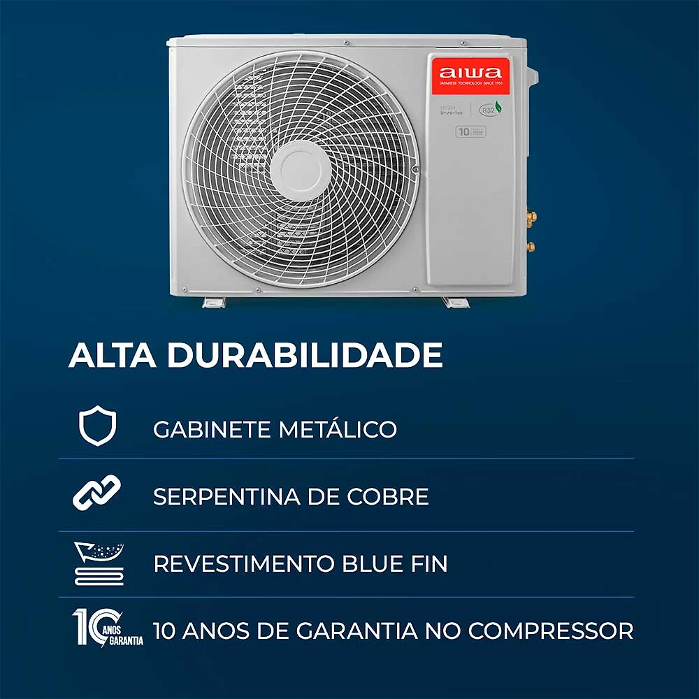 Miniatura Ar Condicionado Split 9000 BTU's Inverter Externa Aiwa Branca 220V Branco - 220V