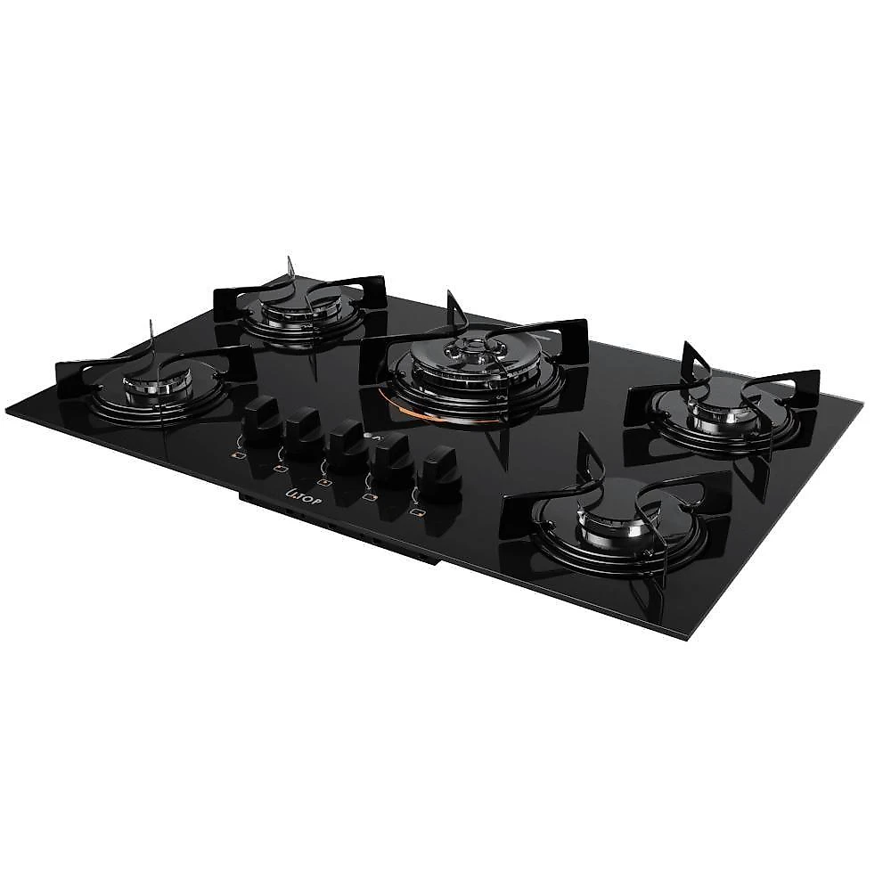 Cooktop 5B Preto Com Mesa De Vidro Atlas U Top Bivolt