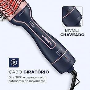 Escova Secadora Mondial Infrared ES-01 1200W Azul/Rose Bivolt