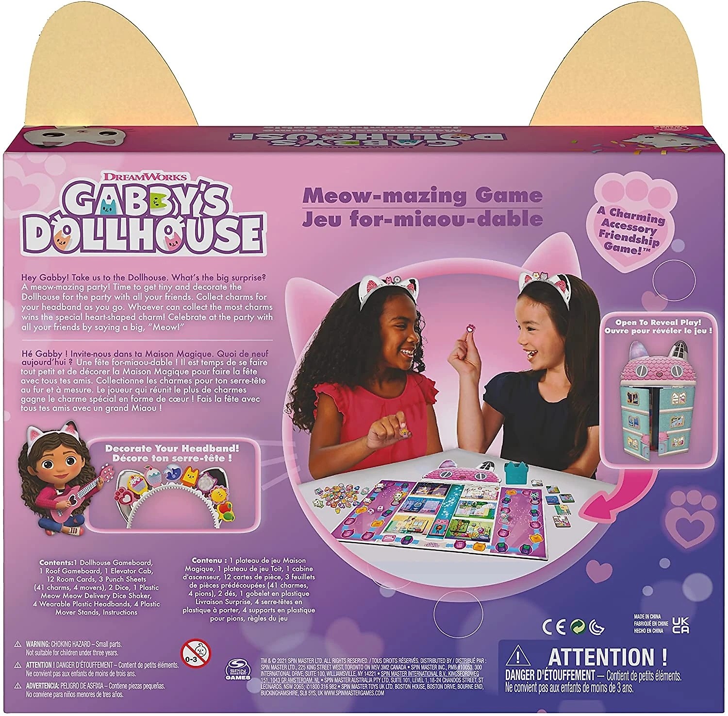 Gabbys Dollhouse Jogo de Tabuleiro Mágico da Gabby para Crianças a partir de 4 anos