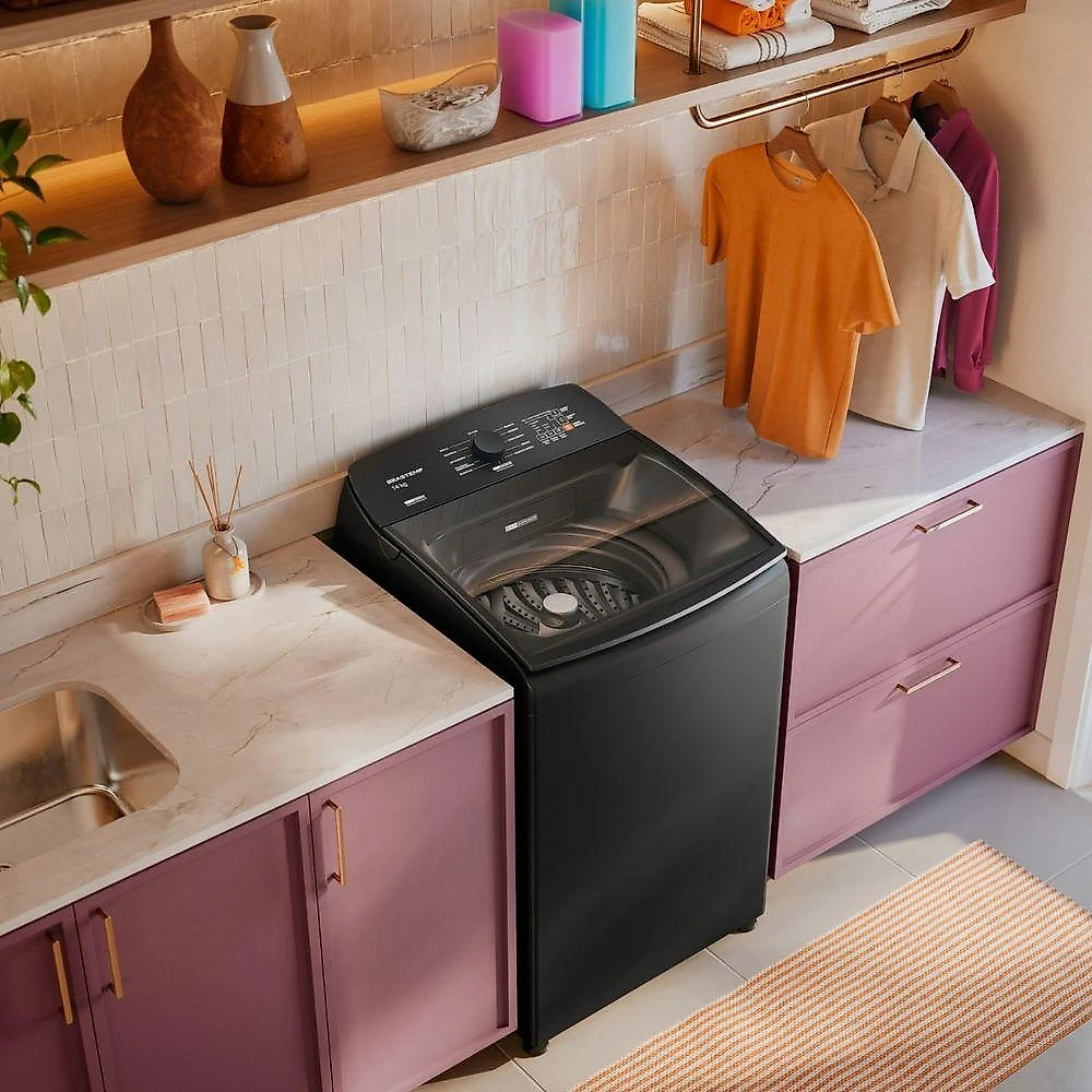 Máquina de Lavar Brastemp BWJ14A9 14kg Automática Smart Sensor Cinza Platinum 220V