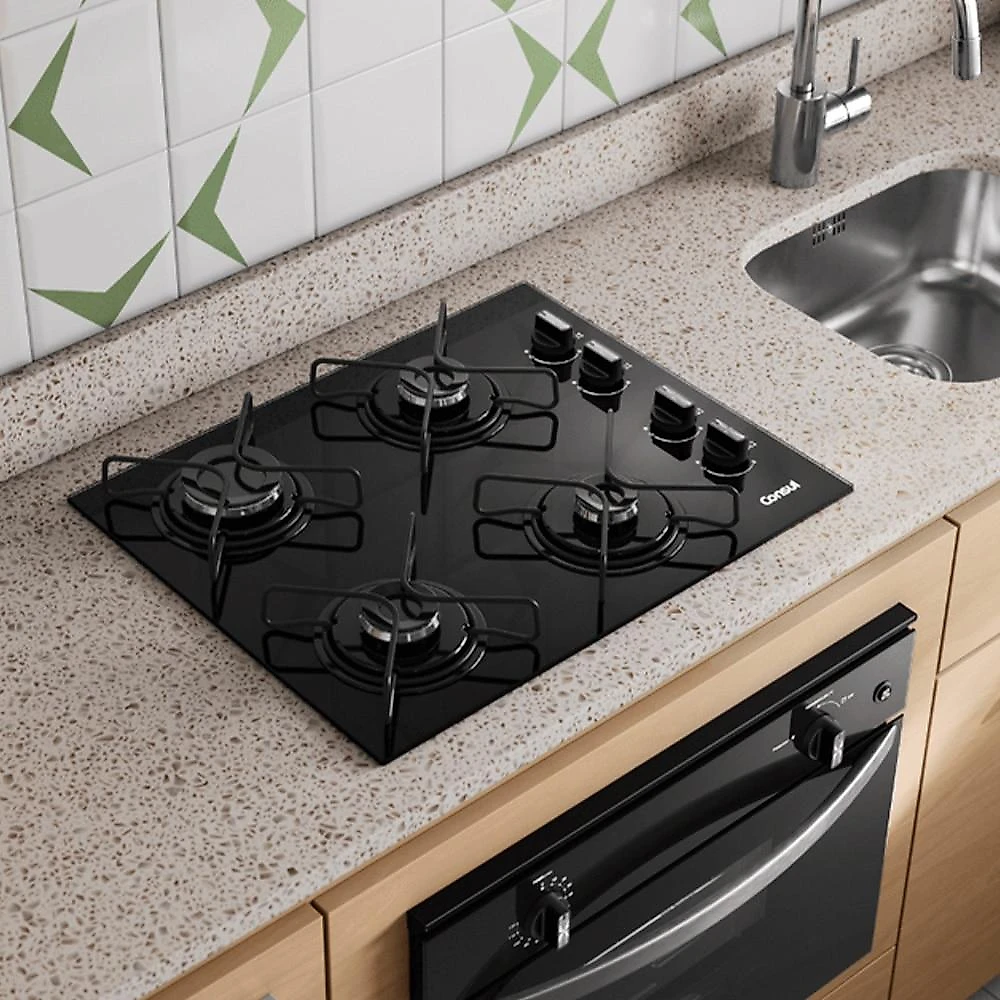 Cooktop 4 Bocas Consul CD060BE Acendimento Super Automático, Preto
