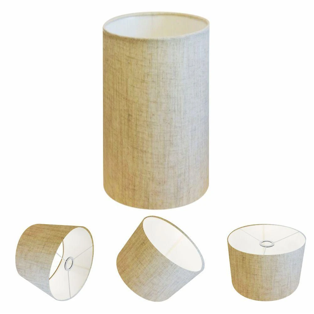 Cúpula para Abajur e Luminária CP-8002 Cilíndrica 13X30CM Bocal Europeu rústico-bege Vivare Brasil