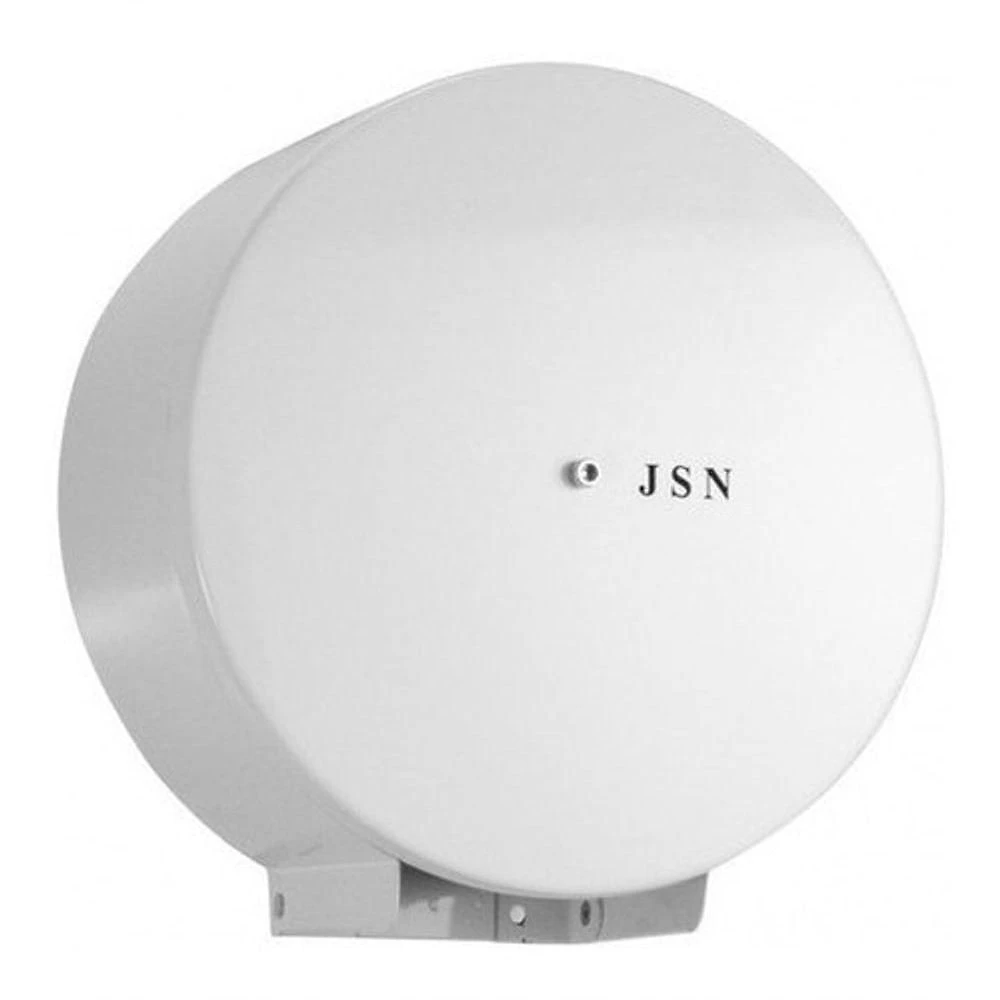 Dispenser Suporte Papel Higienico Rolo 300 a 400m Chapa de Aço 1020 Pintura Epóxi anti-furto Branco