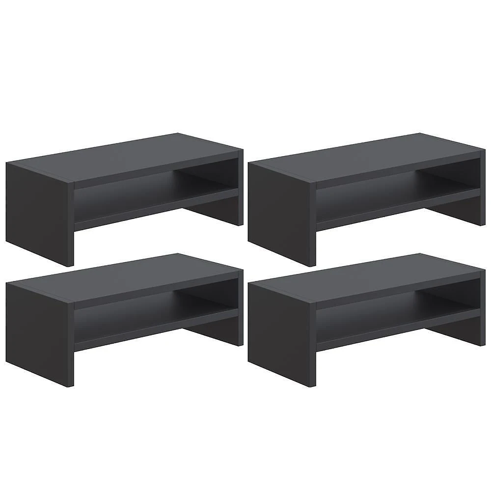 Kit 4 Suportes Stand Para Monitores Mesa Escritório Preto