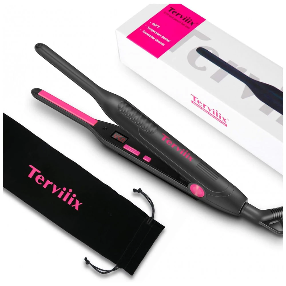 Mini Chapinha Prancha de Cabelo com Placas Finas de Cerâmica e Turmalina, Desligamento Automático, Bivolt, TERVIIIX, P...