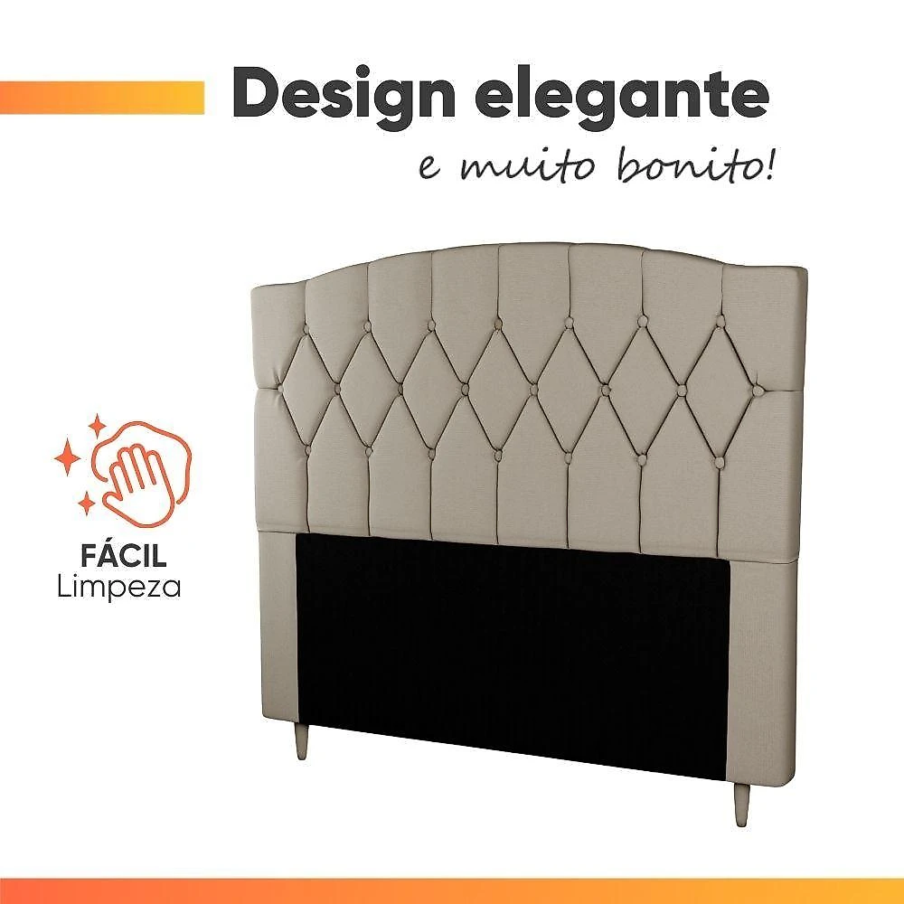 Cabeceira Estofada Para Cama Box Casal Belize De 1,40m Camurça