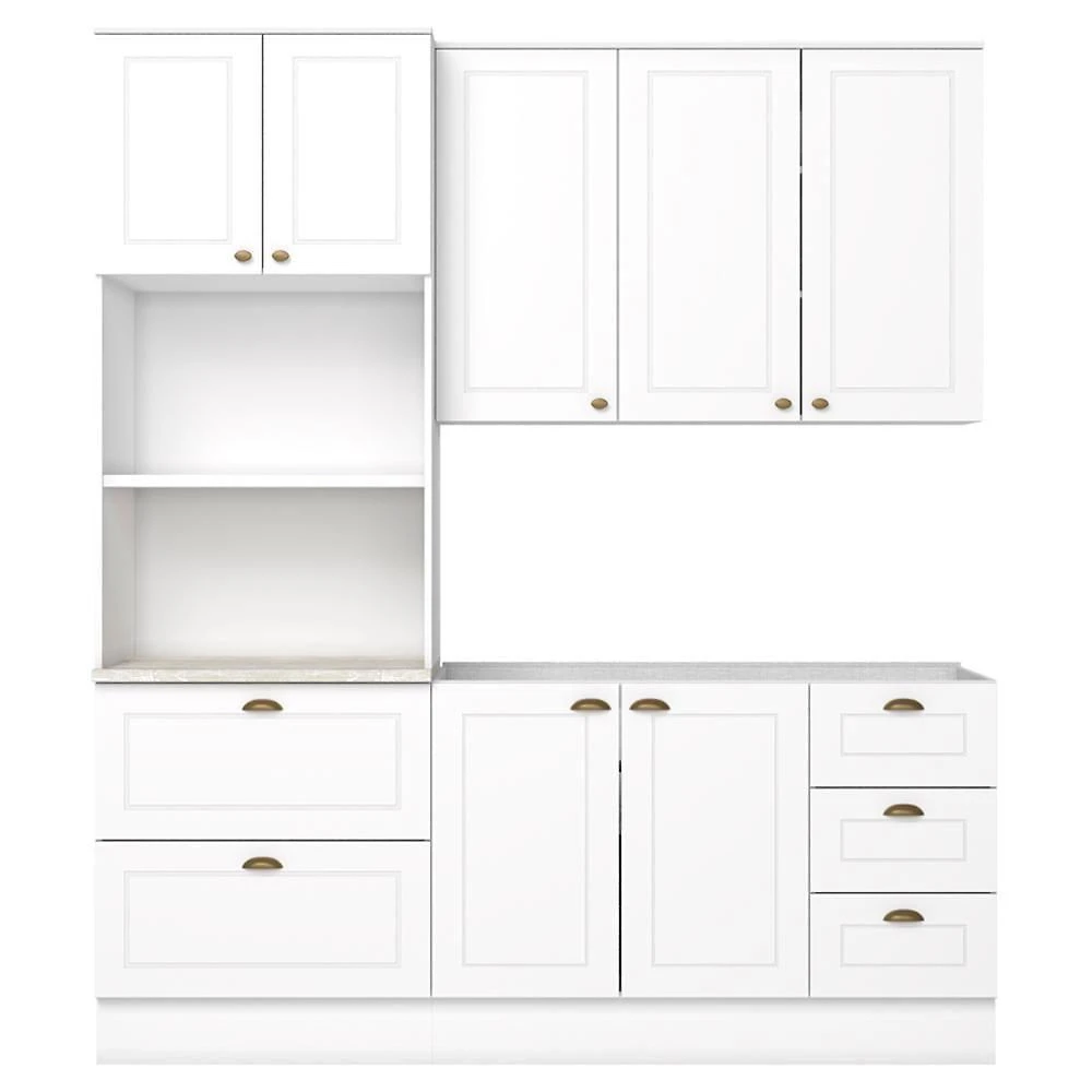 Cozinha Modulada 3 Pecas 120 Cm Ce759 Americana Branco Calcare Henn