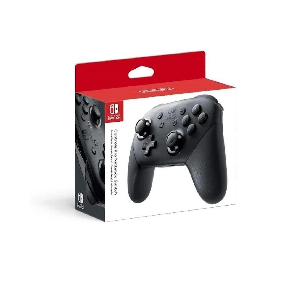 Controle para Videogame Nintendo Switch Pro com Amiibo Preto