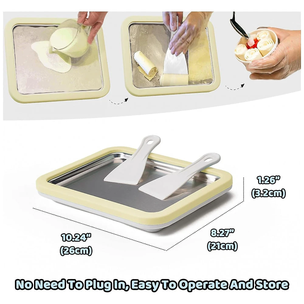 Placa para Sorvete Rolado JoyMech Manual Operação Manual Lavar à Mão Peso 1,1 kg
