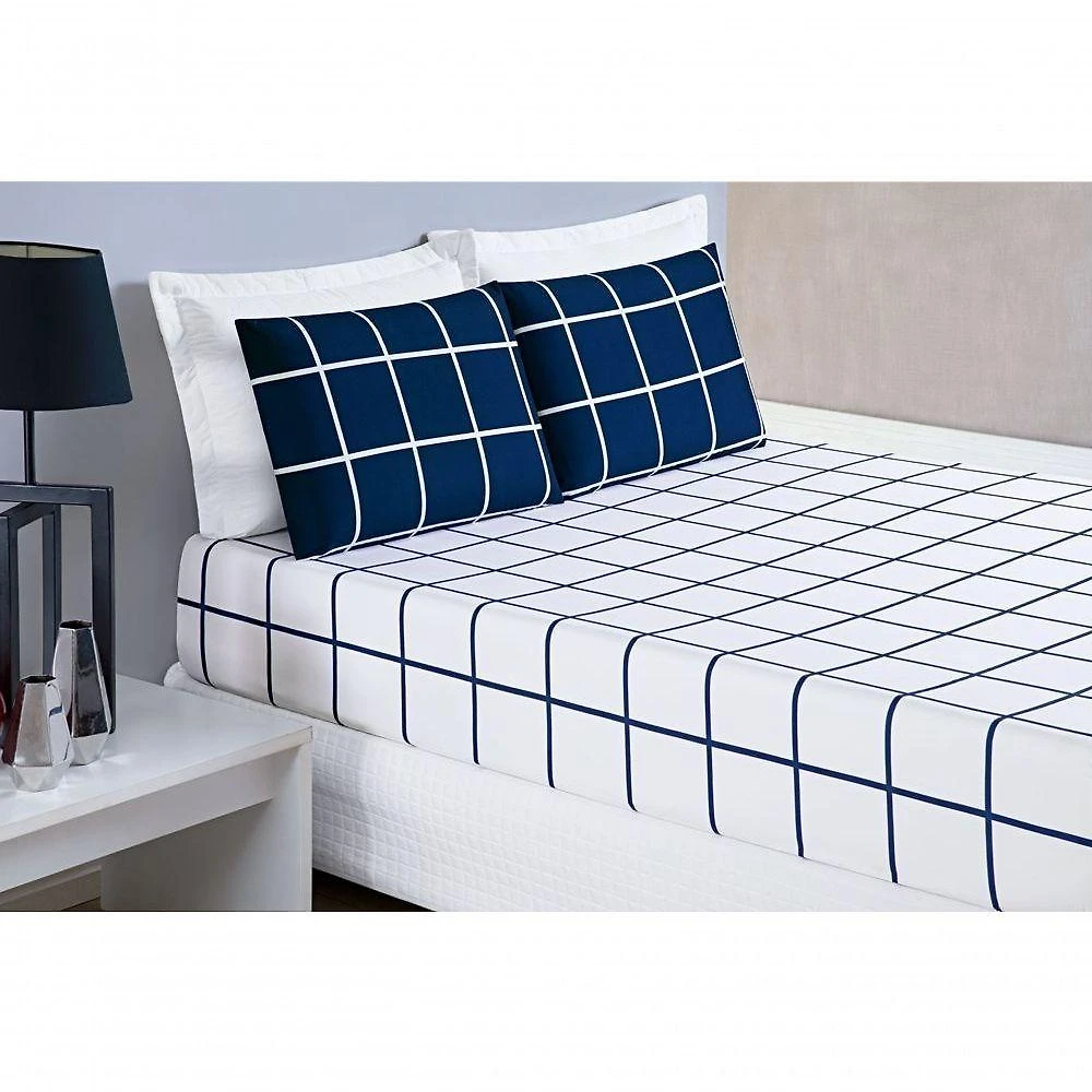 Jogo De Cama Lençol 200 Fios Austin Queen 03 Peças Marinho