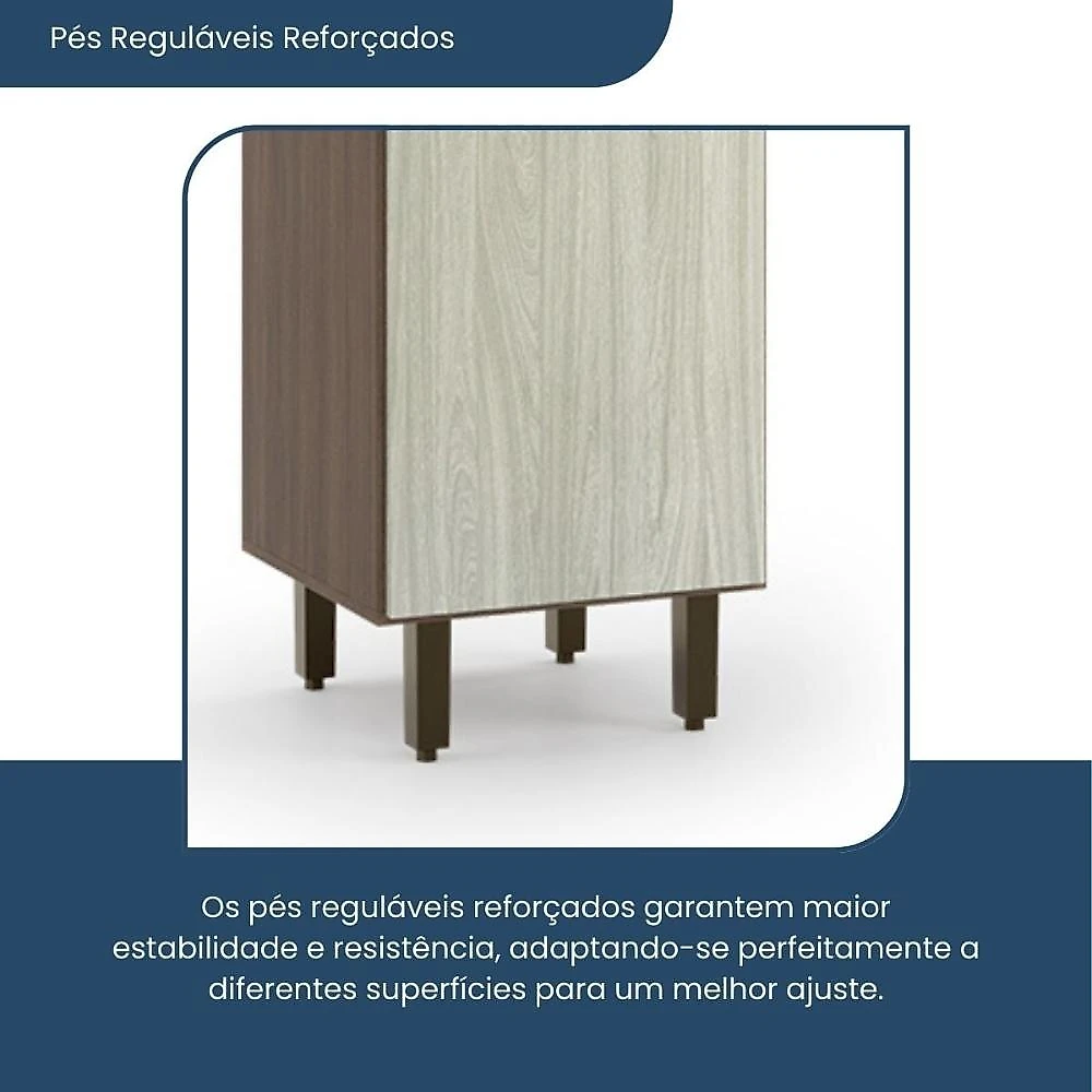 Paneleiro 2 Portas Evolution Plus Batrol Móveis Tannat/Legno Crema