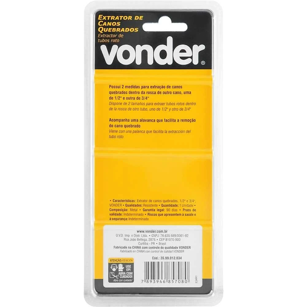 Extrator De Cano Quebrado 1-2 E 3-4 Vonder