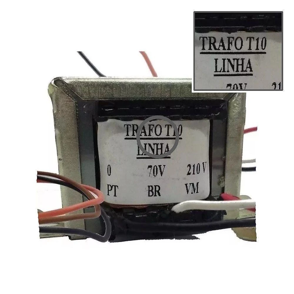 Trafo de Linha Frahm T10 Sistema de Áudio 70V para Alto-Falantes Bivolt