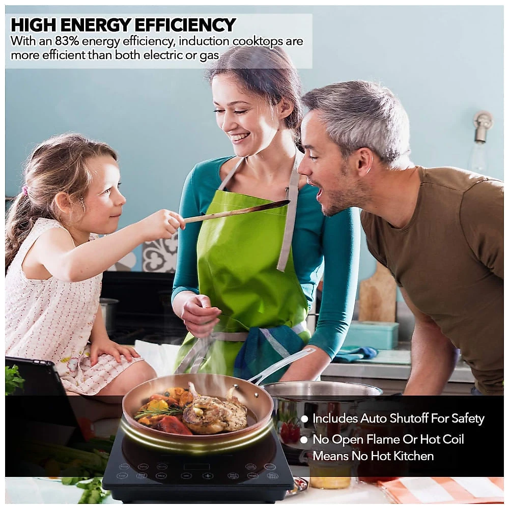 Cooktop de Indução Nuwave Pro Chef, Certificado pela NSF, Portátil, Potente 1800W, Superfície em Vidro Cerâmico Resistente a Impactos