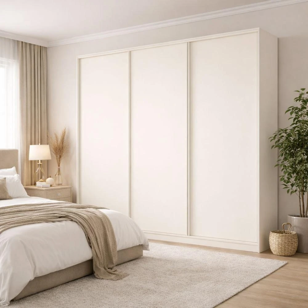 Guarda Roupa Casal Bend 3 Portas Correr 6 Gavetas MDF Luna Casa Lar Shop