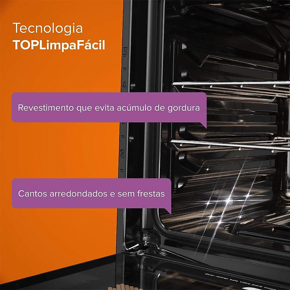 Forno de Embutir a Gás OC8GM 80 Litros Continental Preto - 110V