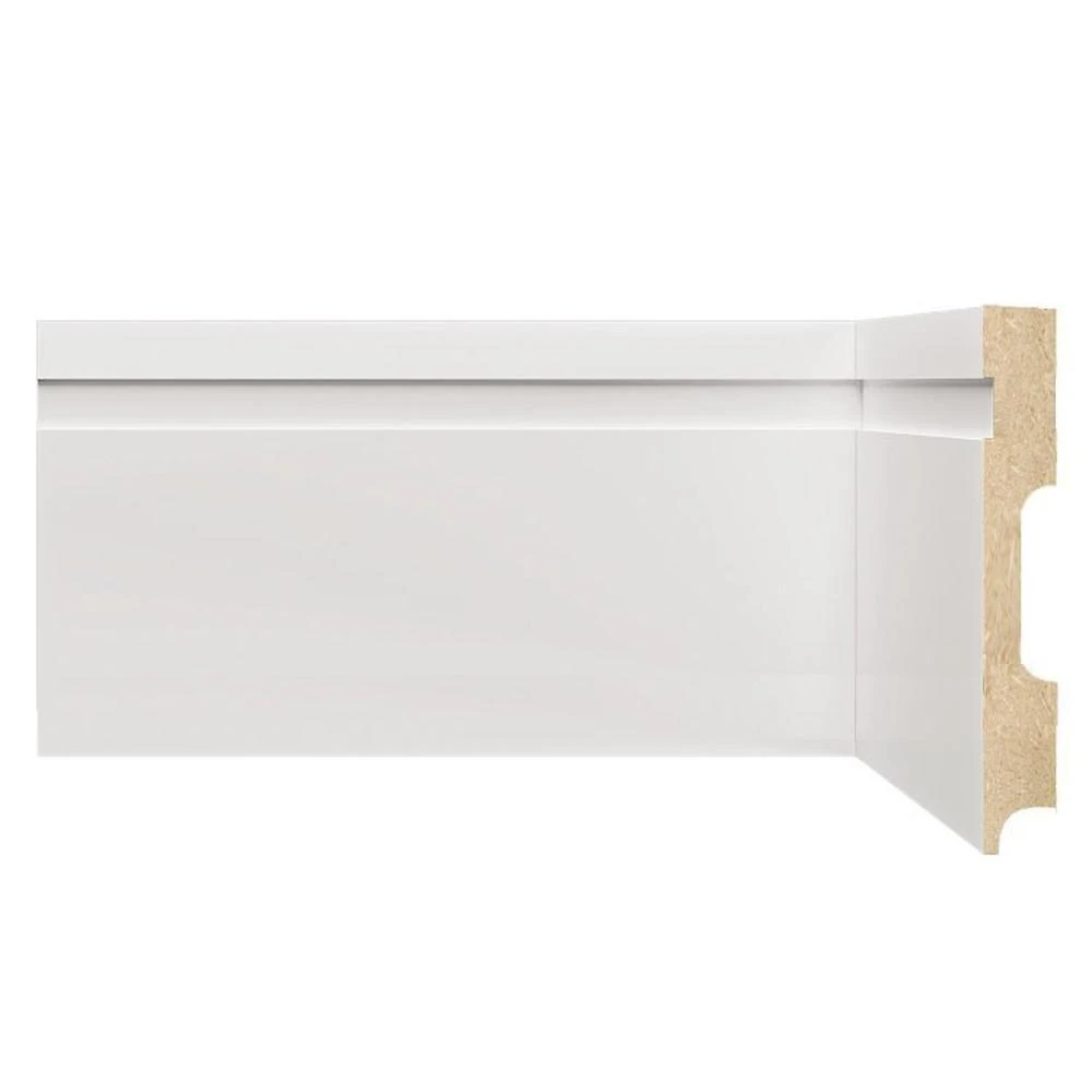 Kit com 40 Barras Rodapé de MDF 12cmX15mmX2,40m com Friso 1202 96m