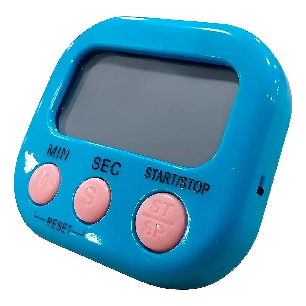 Mini Cronômetro Timer Temporizador Digital Visor Led - Compacto Com Suporte E Imã azul