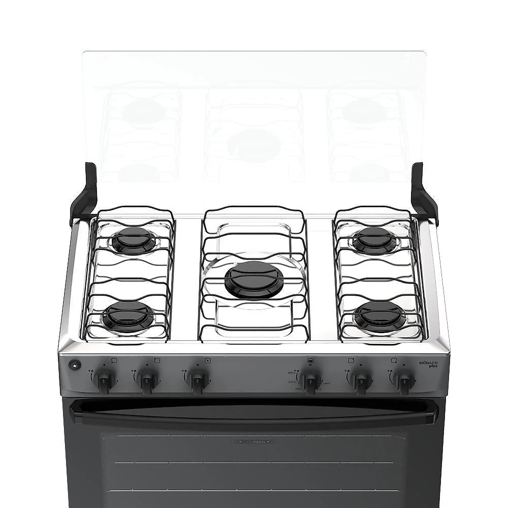 Fogão 5 Bocas Atlas Mônaco Plus Mesa De Inox Bivolt Titanium
