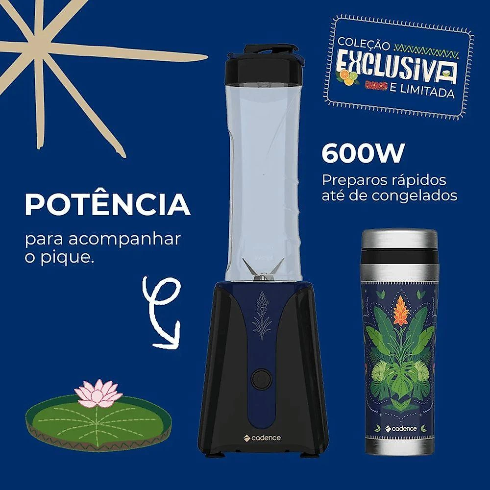 Kit Blender com 2 Jarras e Cafeteira Elétrica Cadence BLD708 600W 0,5L Azul 220V
