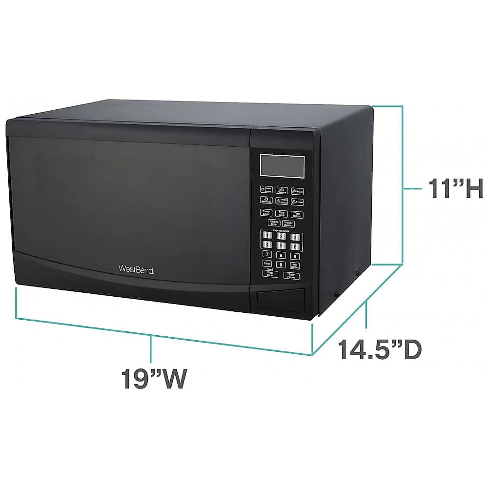 Micro Ondas de Bancada 25L com 6 Programas, 110V 900W, West Bend WBMW92B, Preto