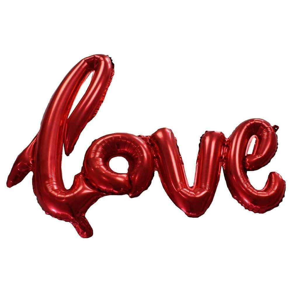 Balão Metalizado Faixa Festa Love 25CM Rosa Multicoisa da Paju para Decoração