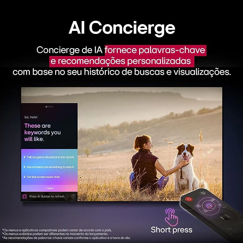 Smart TV LG 60 Polegadas UHD AI 4K UA85 2025