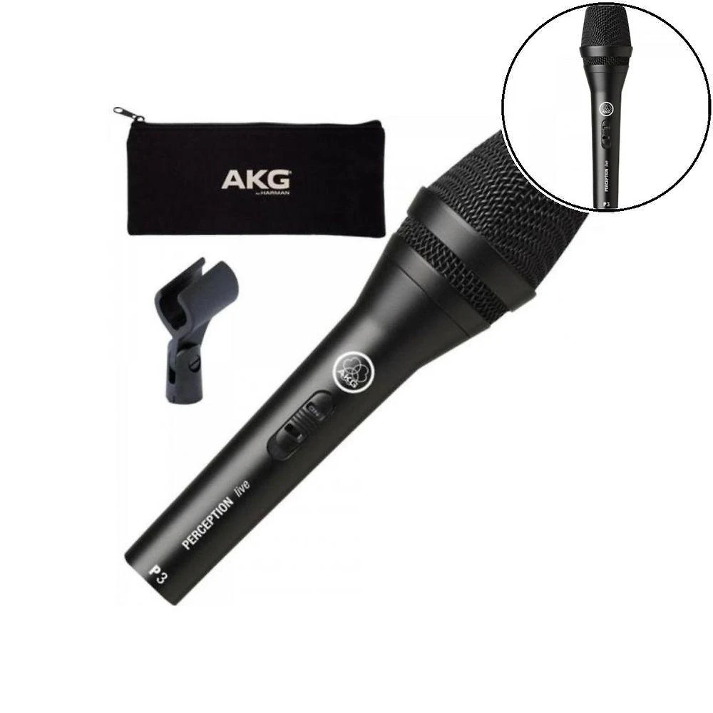 Microfone Instrumental Perception 3S Dinâmico Cardioide Preto AKG