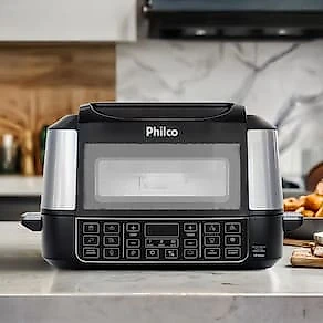 Fritadeira Elétrica Air Fryer Philco PAF12A Barbecue Digital 12L Preta 110V