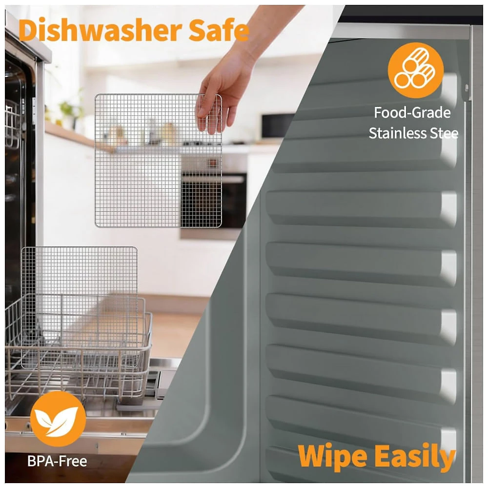 Miniatura Desidratador de Alimentos DUMOS Preto 500W 8 Bandejas Aço Inoxidável Timer 24h 240V