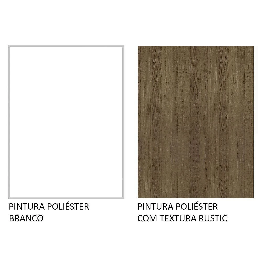 Armário aéreo madesa stella 80 cm 2 portas - branco/rustic