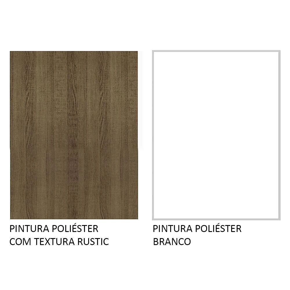 Guarda Roupa Casal Madesa Mônaco 3 Portas de Correr com Espelho - Rustic/Branco Rustic/Branco
