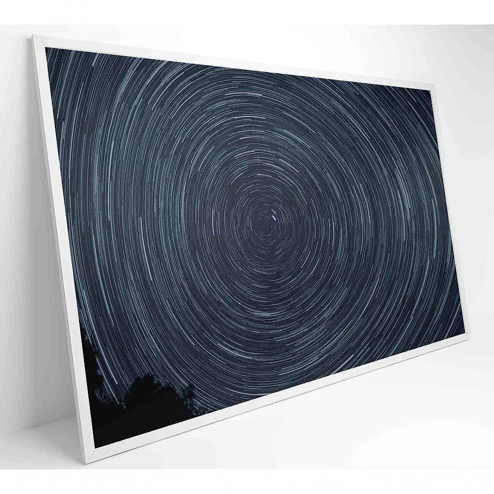 Quadro Abstrato Espiral Noturno 60x40 Cm Vidro Impresso