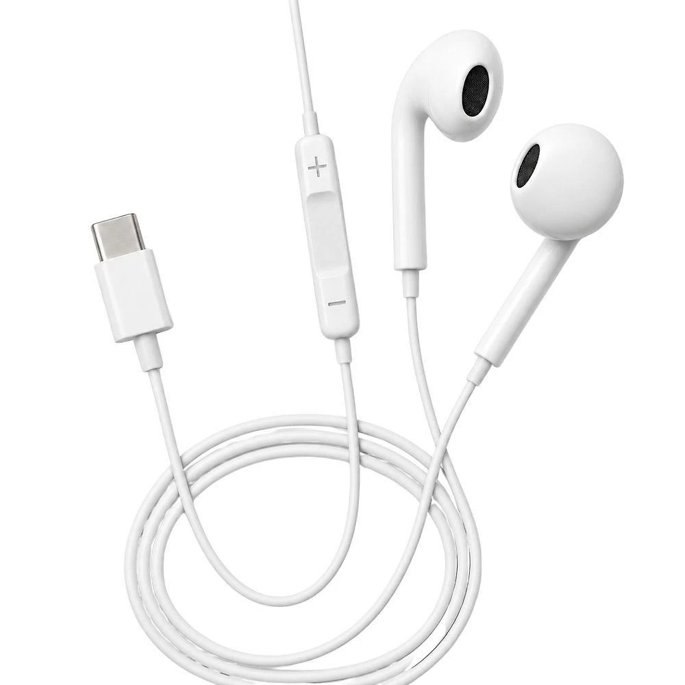 Fone de Ouvido com Fio Usb C MDM Classic com Microfone Cabo Reforçado para Uso Diário Branco