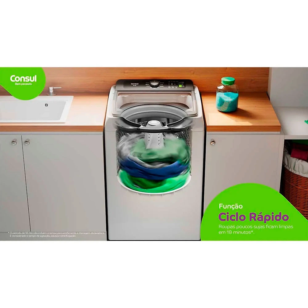 Máquina de Lavar Consul 15kg com Modo Eco Branco - 110V