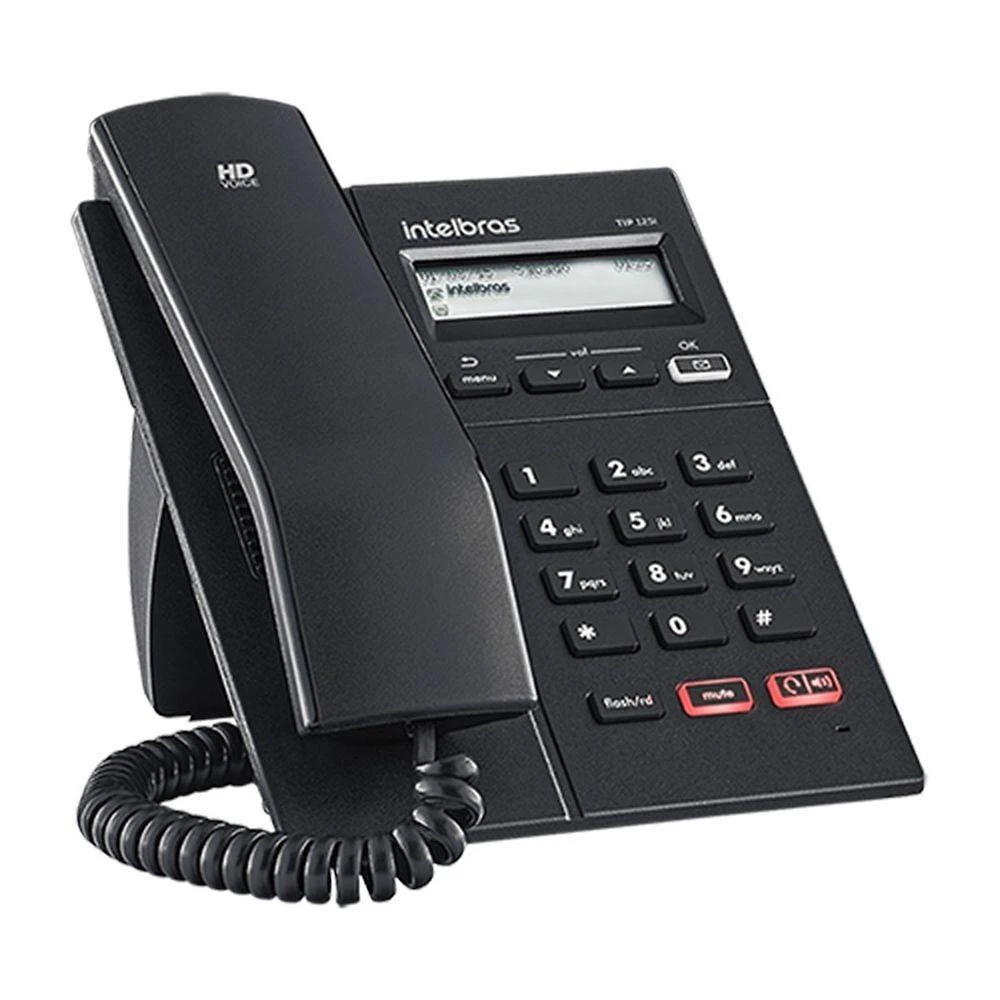 Telefone IP Voip Intelbras TIP 125i Display Grafico 128x32 Luz de Fundo Viva Voz Audio HD Poe