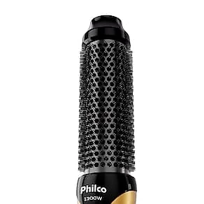 Escova Secadora Philco PES33A Íons Tourmaline Preto/Dourado - Bivolt