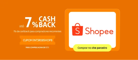 SHOPEE COM ATÉ 7% DE CASHBACK