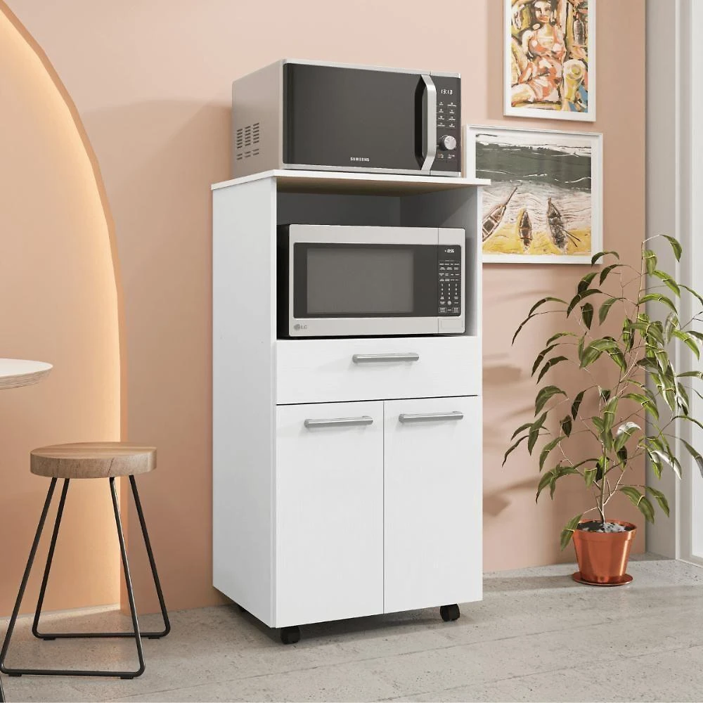 Balcão Belluno com 2 Portas e 1 Gaveta em MDP TAMANHO 61cm Branco
