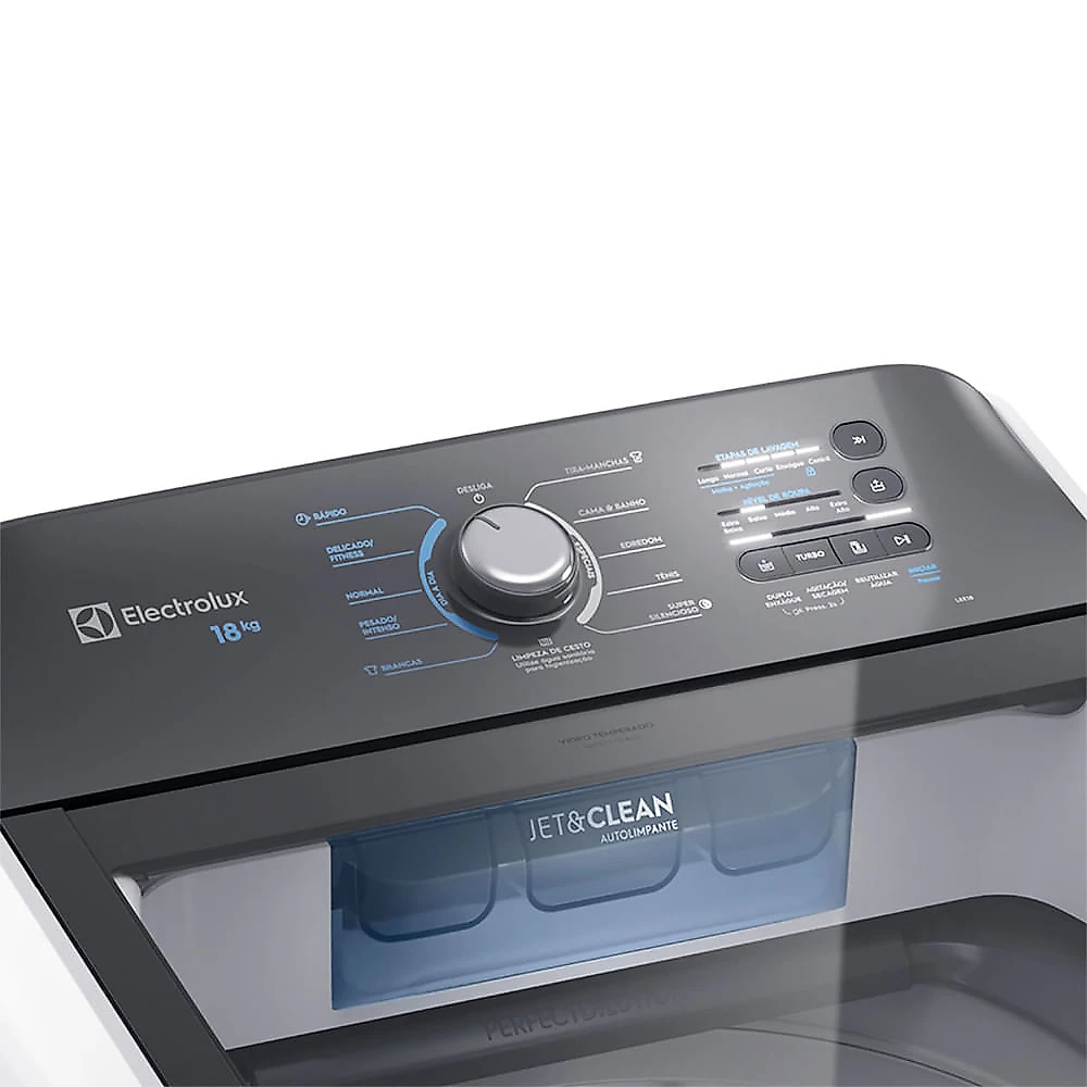 Máquina de Lavar LEE18 18kg Efficient com Cesto Inox e Jet Clean Electrolux Branco - 110V