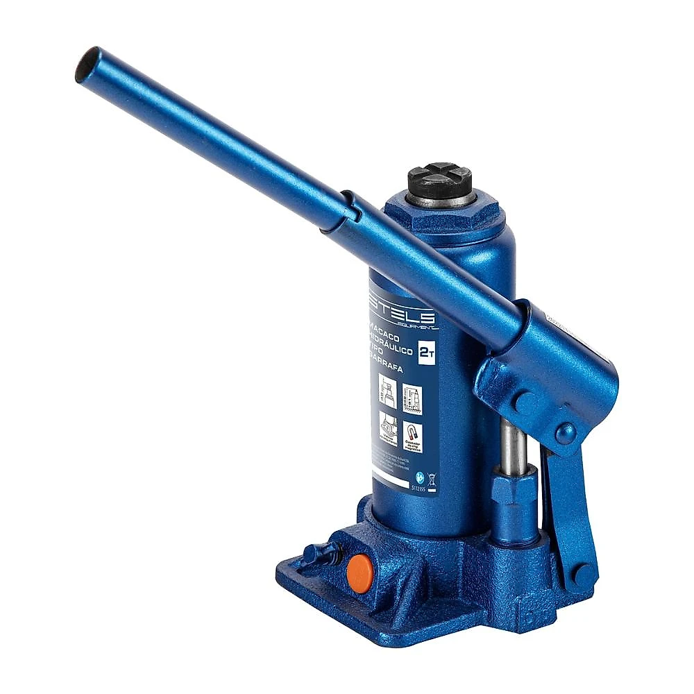 Macaco hidráulico garrafa 2t stels 5112155 com maleta elevação 181-345mm aço