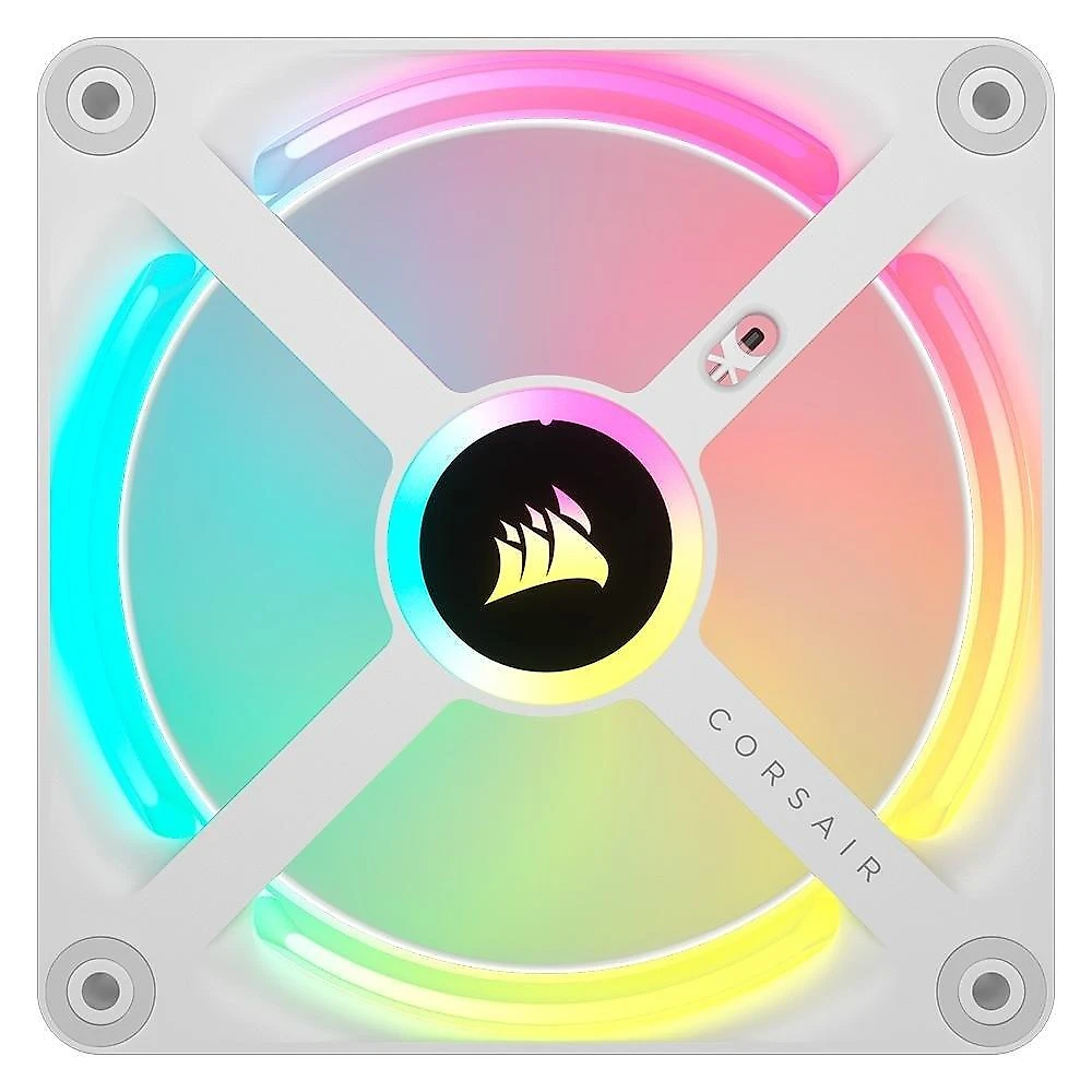 Kit Com 3 Ventoinhas Corsair iCUE LINK QX120, 120mm, RGB, Branco - CO-9051006-WW