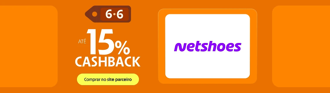 NETSHOES COM ATÉ 15% DE CASHABCK