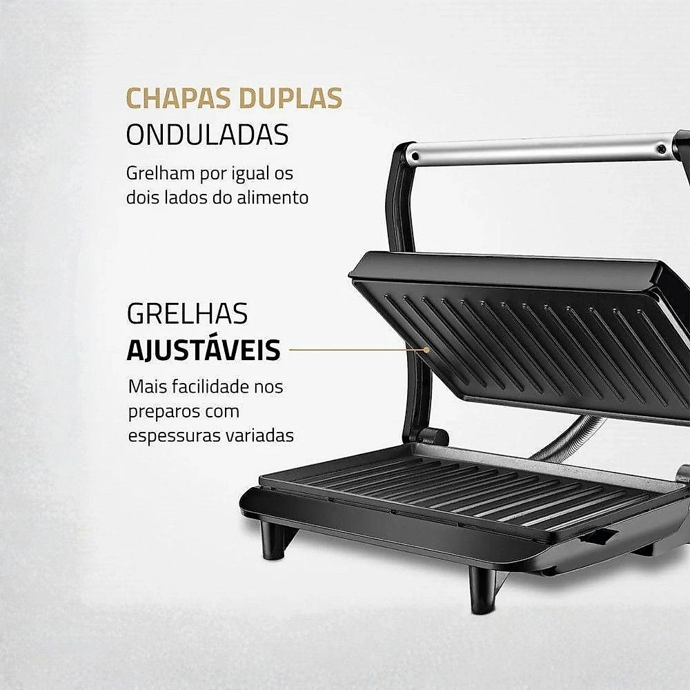 Kit Batedeira Liquidificador e Grill 110V Preto Mondial